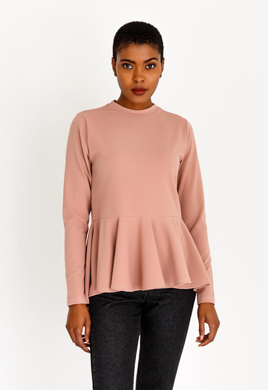 c(inch) - Peplum T-shirt Pale Pink