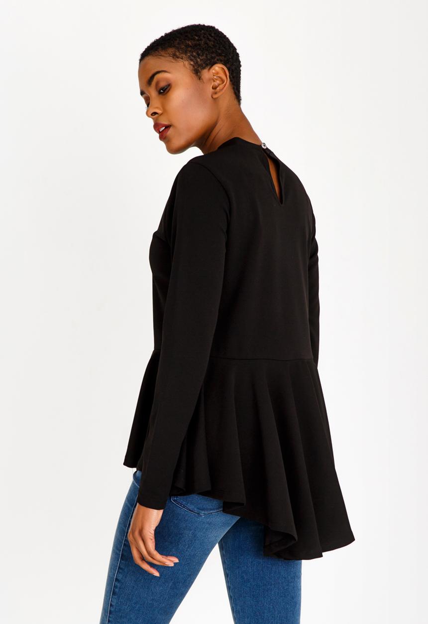 c(inch) - Peplum T-shirt Black