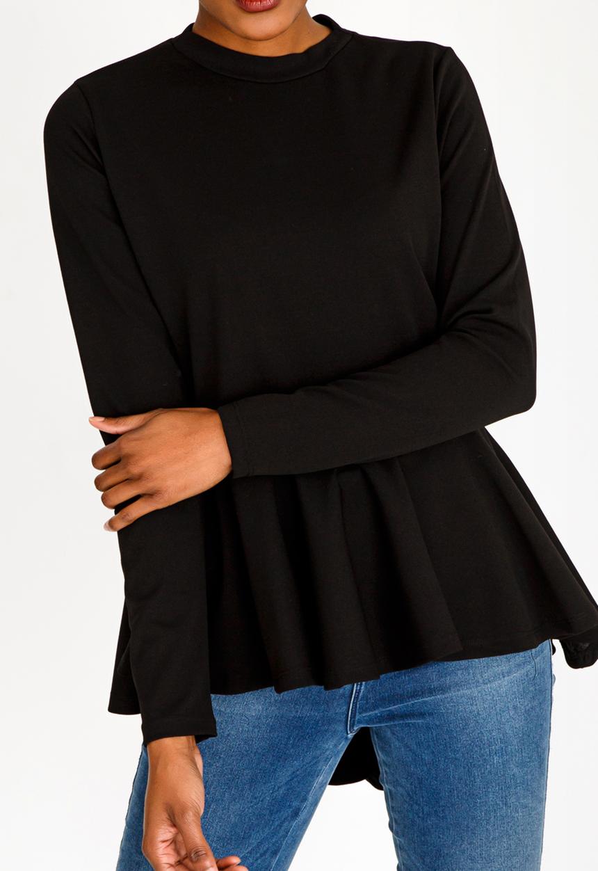c(inch) - Peplum T-shirt Black