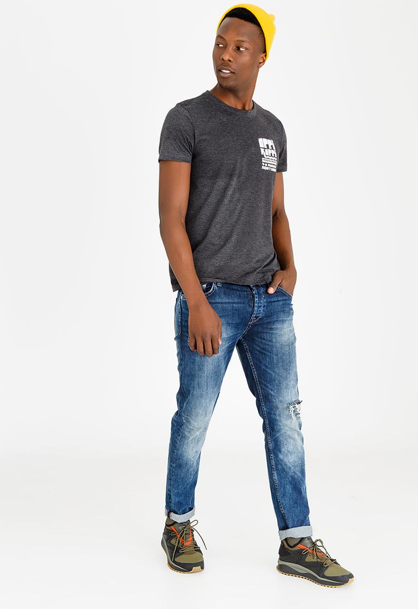 OppiKoppi - Crew Neck Melange Tshirt Charcoal