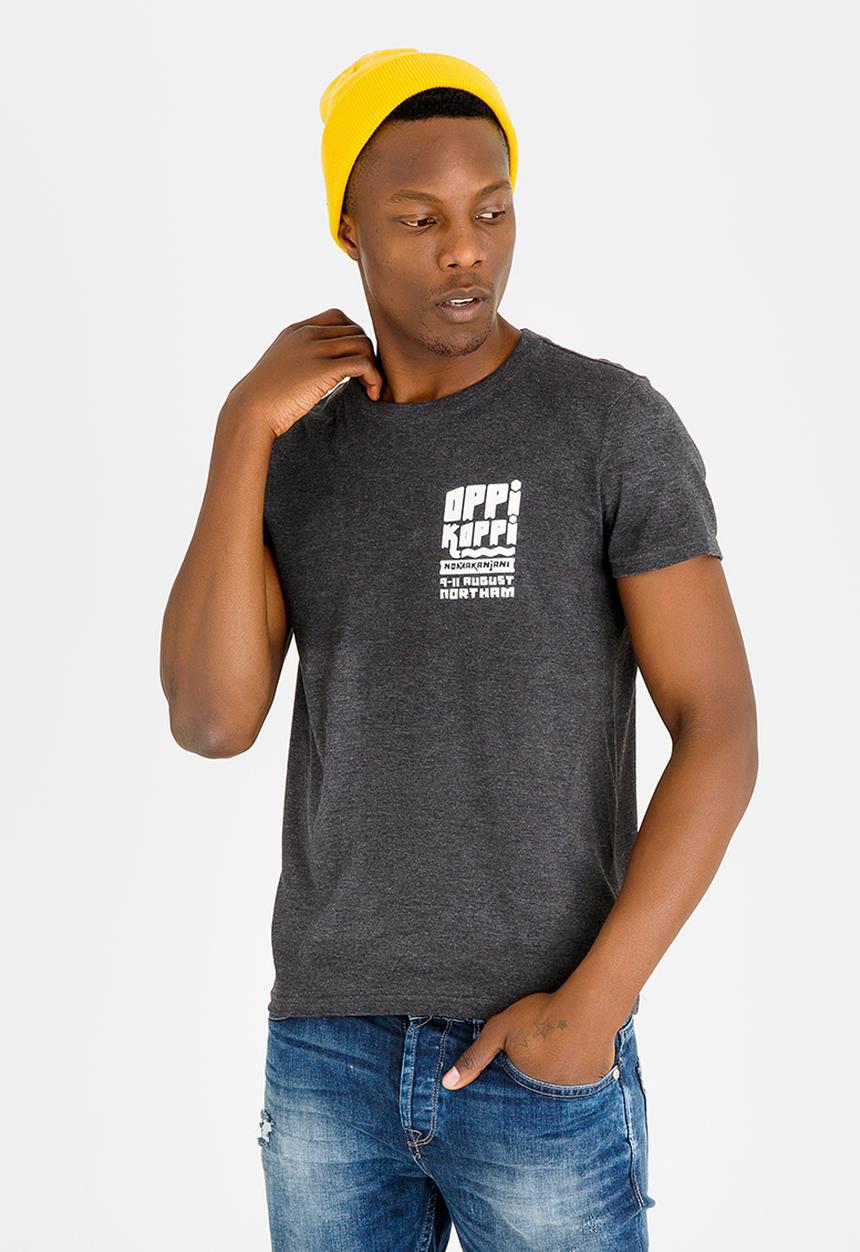 OppiKoppi - Crew Neck Melange Tshirt Charcoal