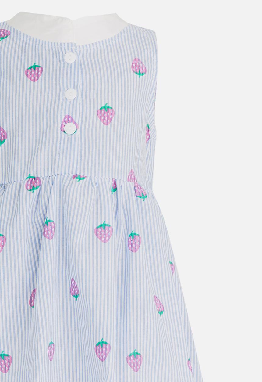 Pop Candy - Strawberry Printed Dress Pale Blue