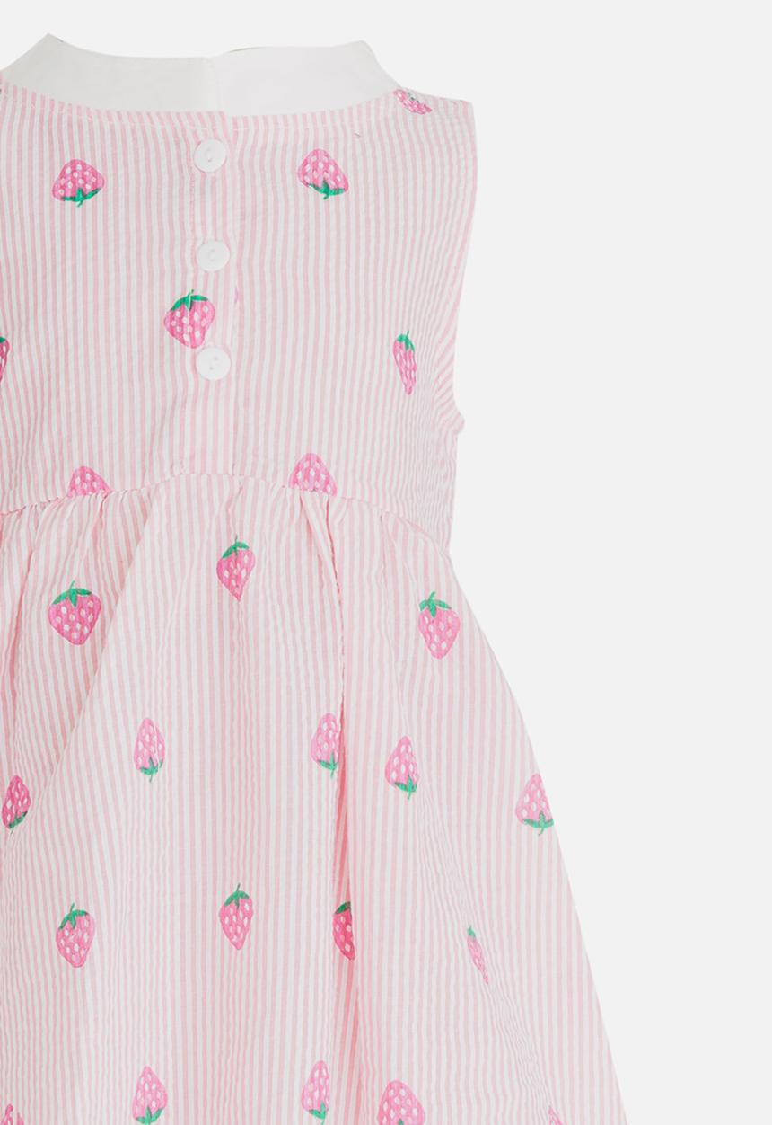 Pop Candy - Strawberry Printed Dress Pale Pink