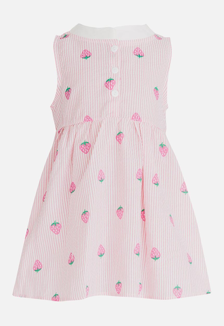 Pop Candy - Strawberry Printed Dress Pale Pink
