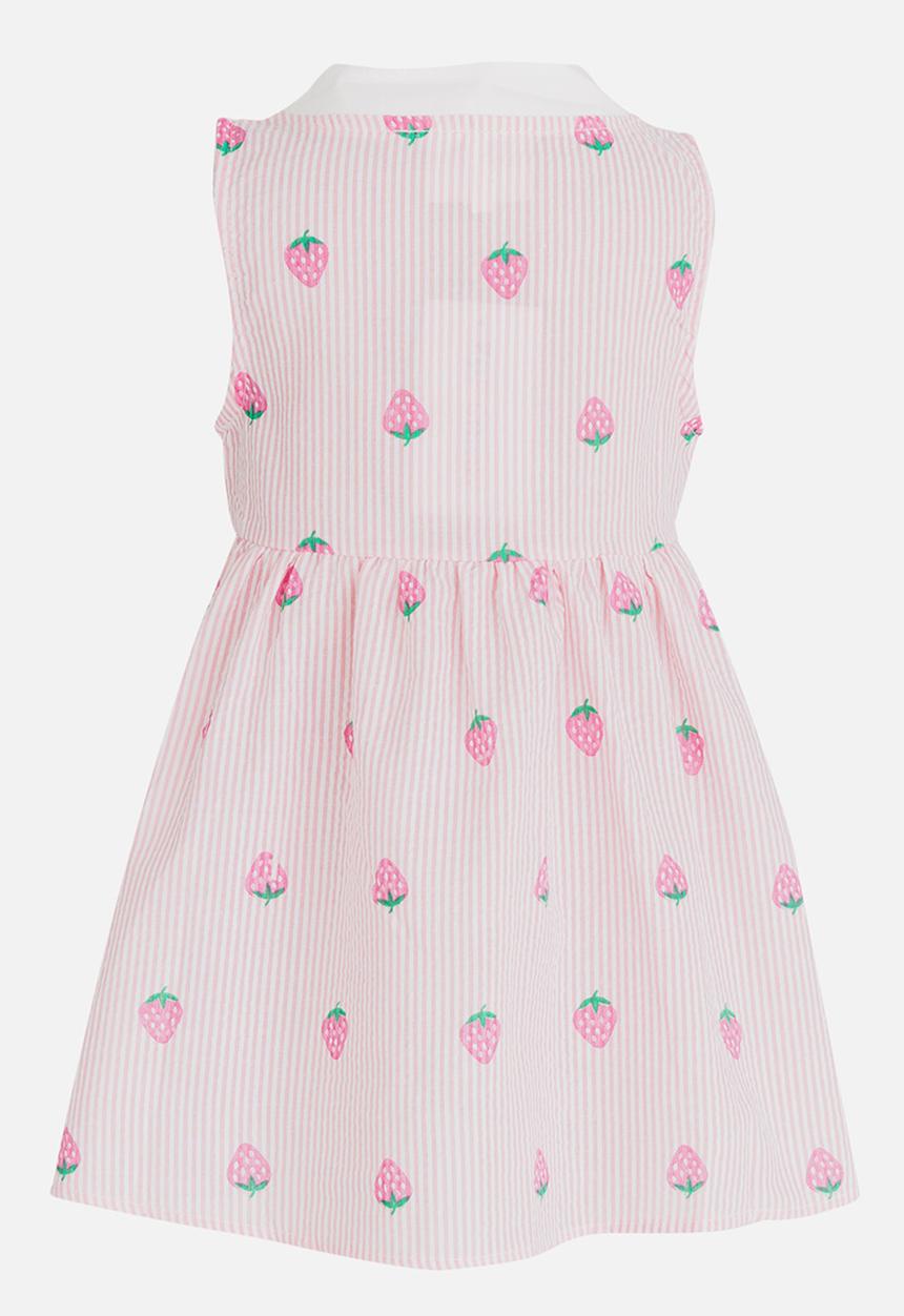 Pop Candy - Strawberry Printed Dress Pale Pink