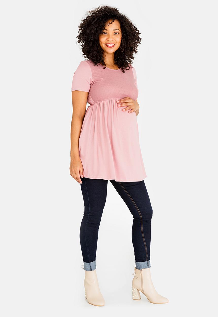 Cherry Melon - Mesh Skater Top Pale Pink