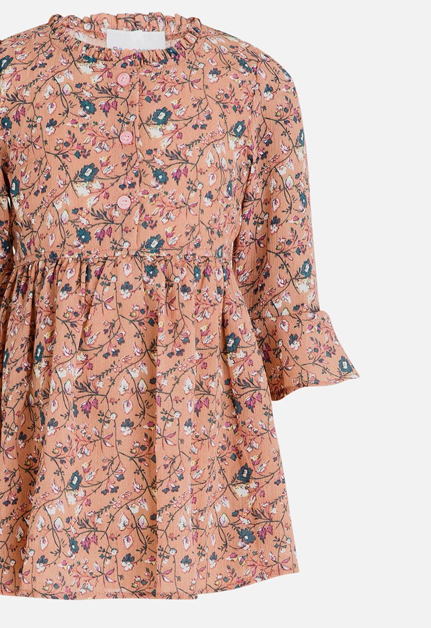 Pop Candy - Long Sleeve Printed Dress Mid Pink
