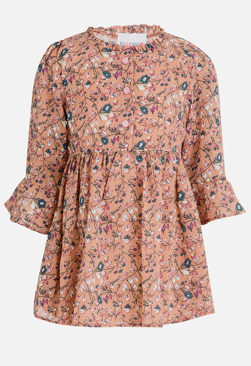 Pop Candy - Long Sleeve Printed Dress Mid Pink
