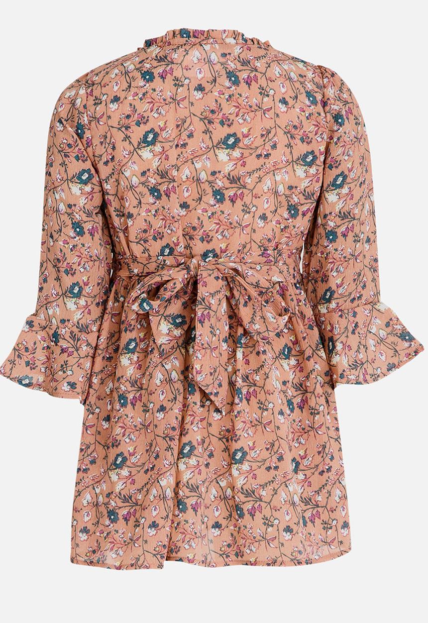 Pop Candy - Long Sleeve Printed Dress Mid Pink