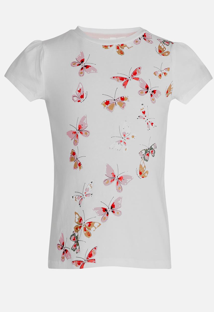 Pop Candy - Butterfly Printed Tee White