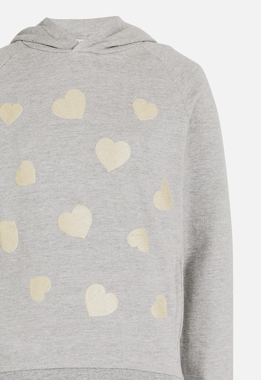 Pop Candy - Girls Glitter Hoody Grey