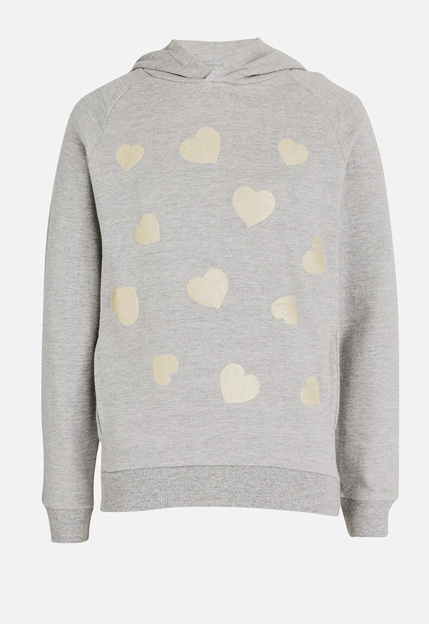 Pop Candy - Girls Glitter Hoody Grey