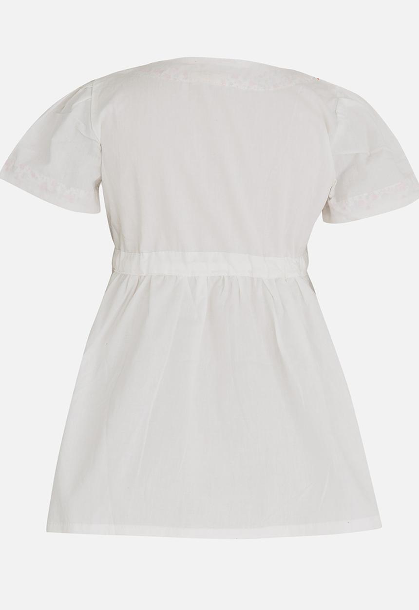 Pop Candy - Printed Short Sleeve Dress White