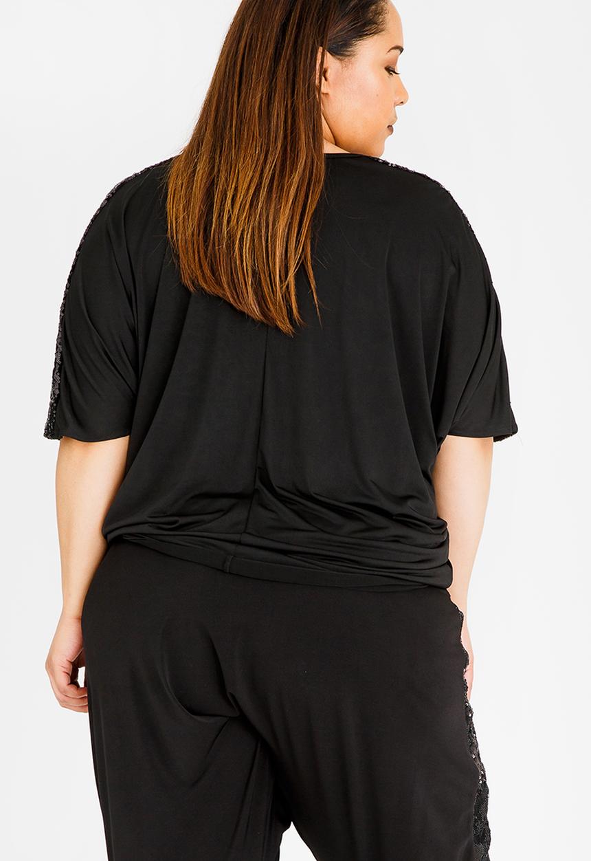 RUFF TUNG - Asanda Sequins Top Black
