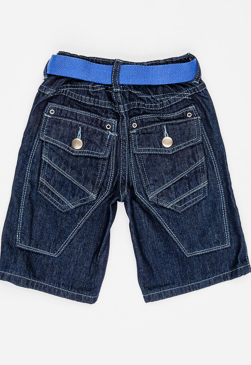 Pop Candy - Denim shorts with belt - blue