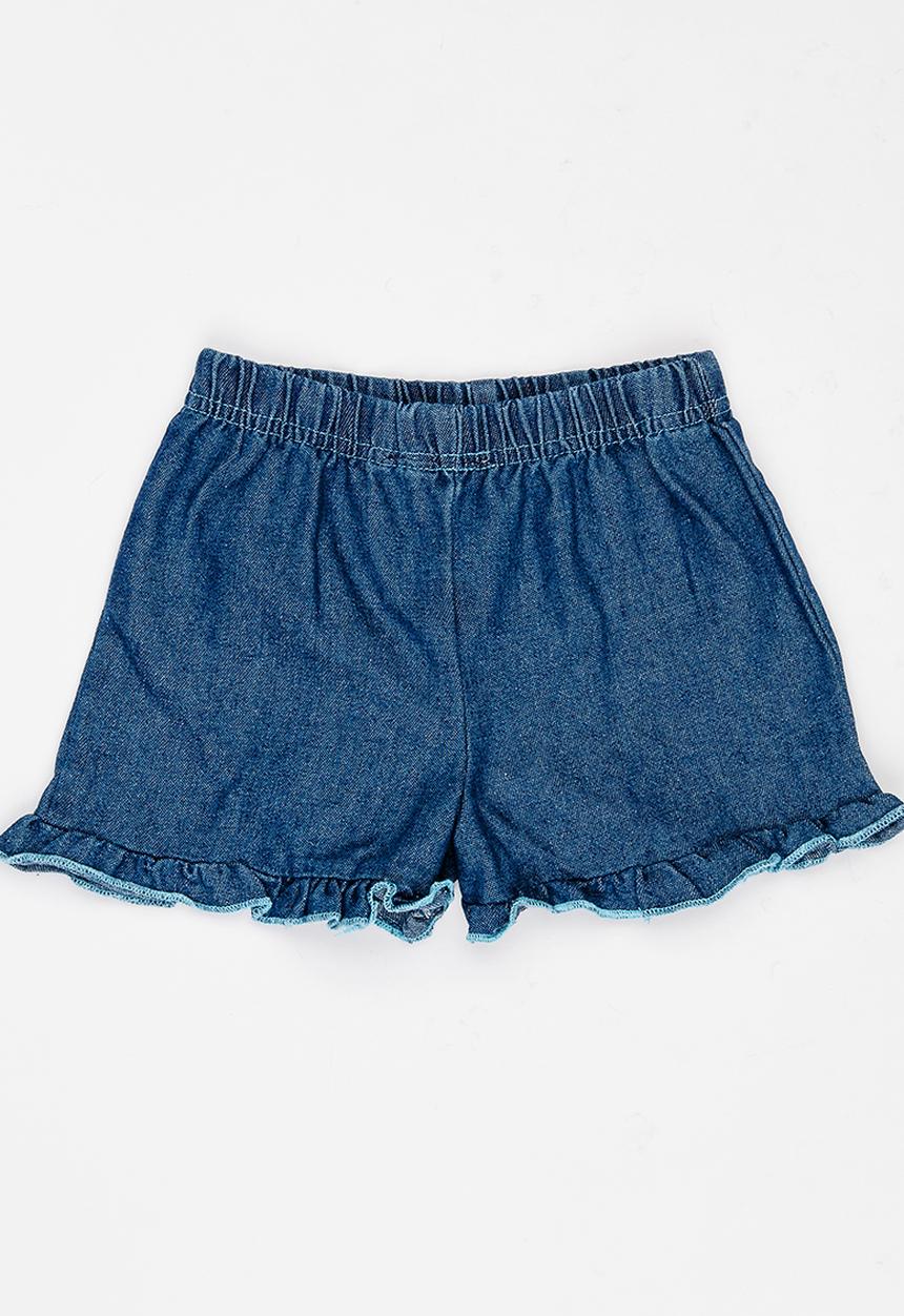 Pop Candy - Frilly denim shorts - blue