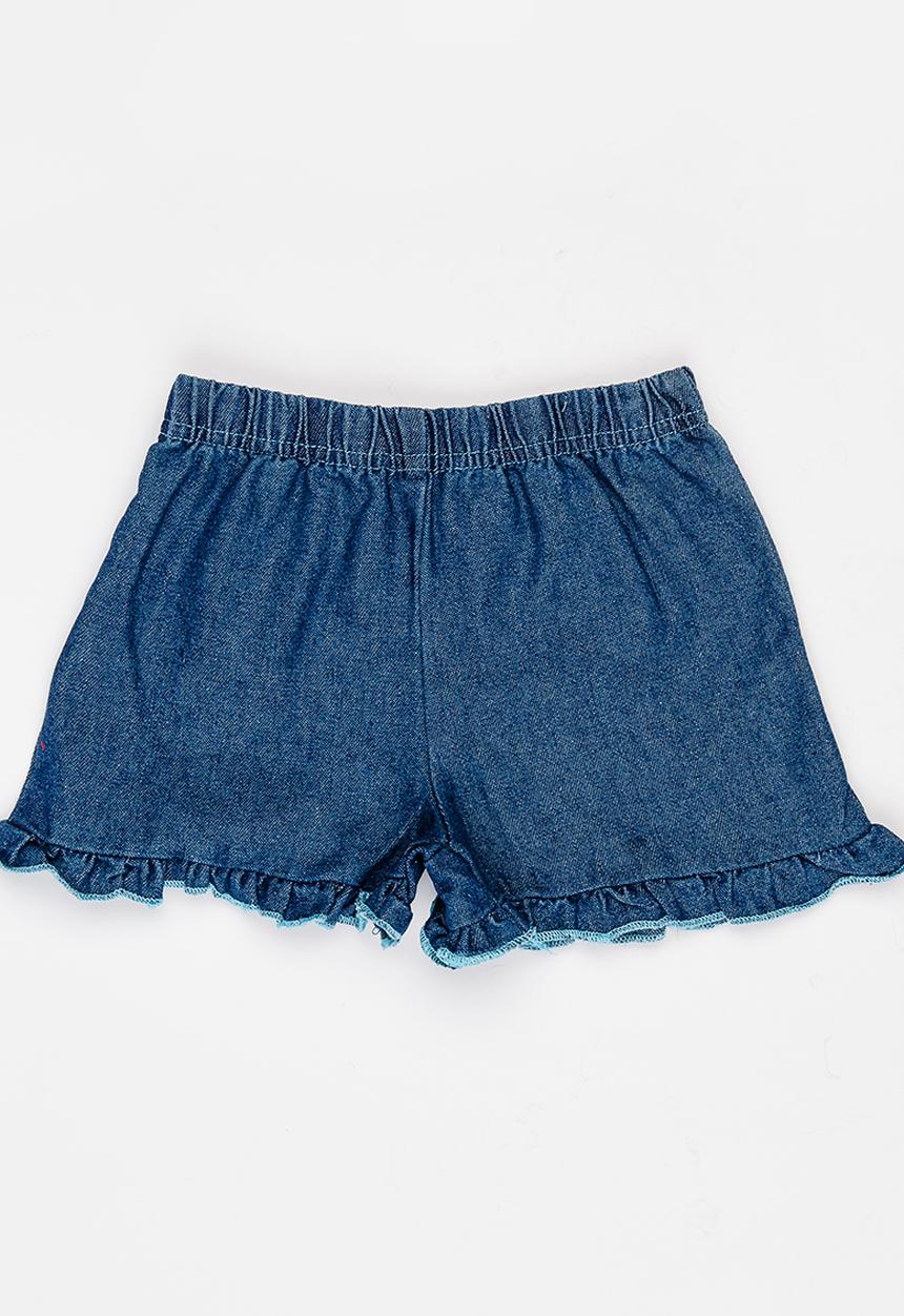 Pop Candy - Frilly denim shorts - blue