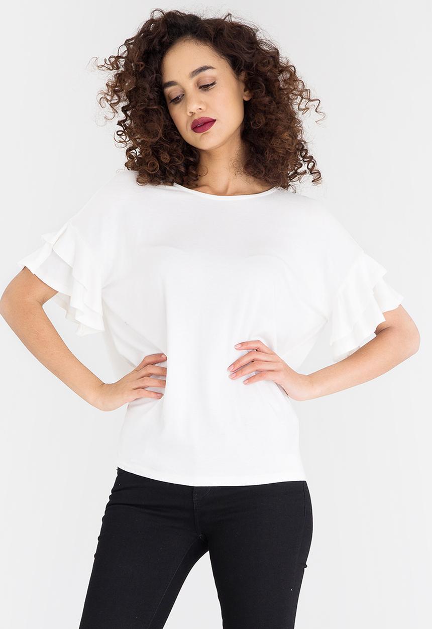 edit - Ruffle T-shirt Cream