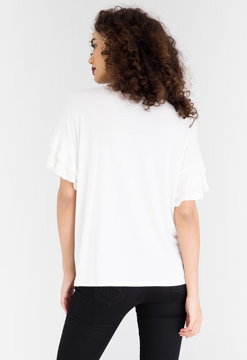 edit - Ruffle T-shirt Cream