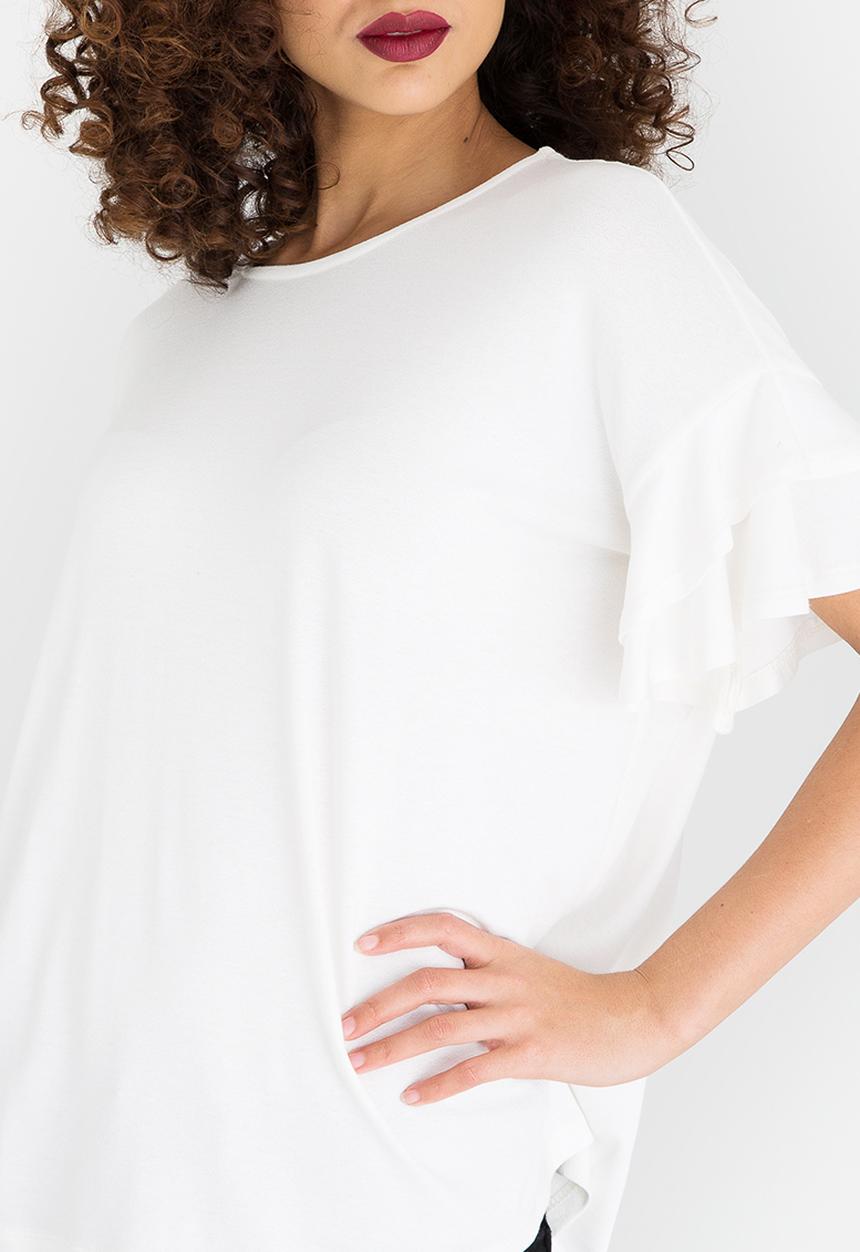 edit - Ruffle T-shirt Cream