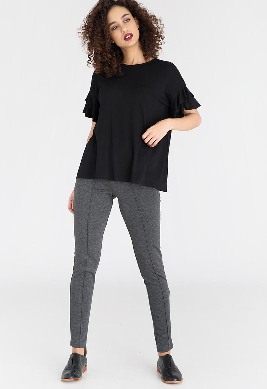 edit - Ruffle T-shirt Black
