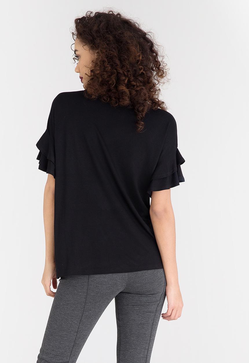 edit - Ruffle T-shirt Black