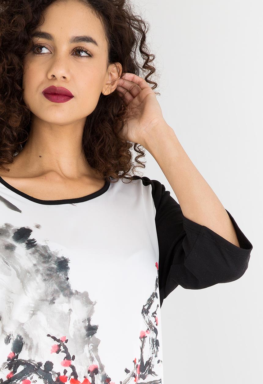 Cheryl Arthur - Japanese Cherry Blossom Top Black and White