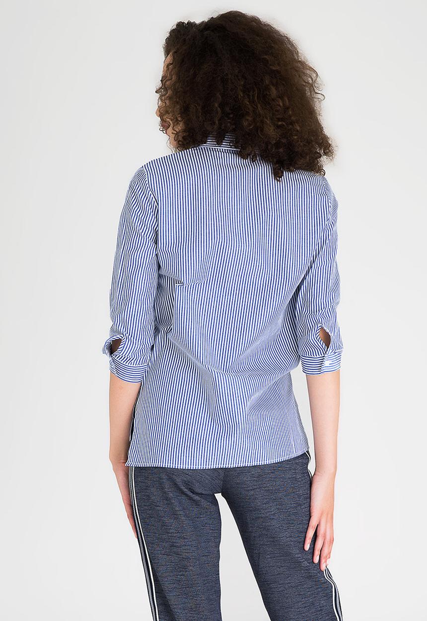 ONLY - Drive Embroidery Detail Shirt Blue and White