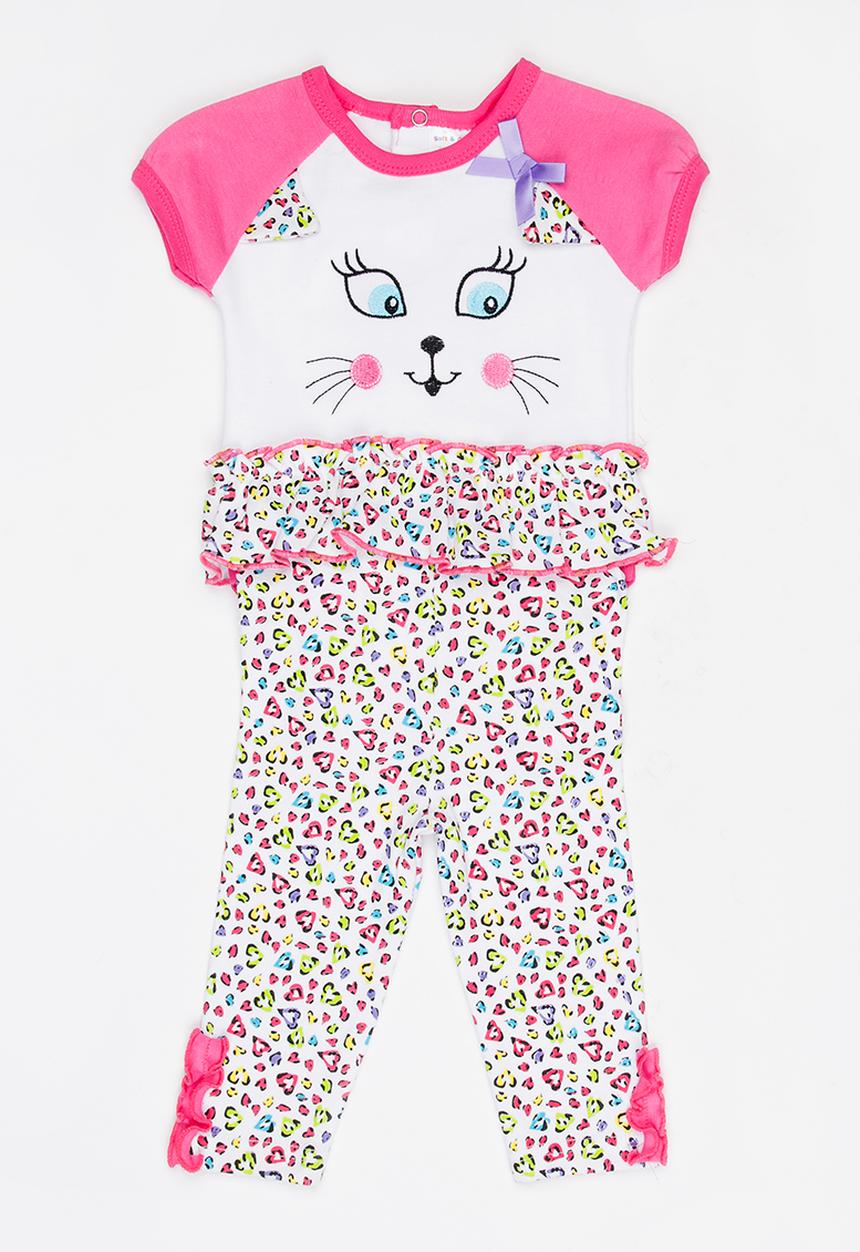 Twin Clothing - Short Sleeve Butterfly Three Piece Set Mid Pink