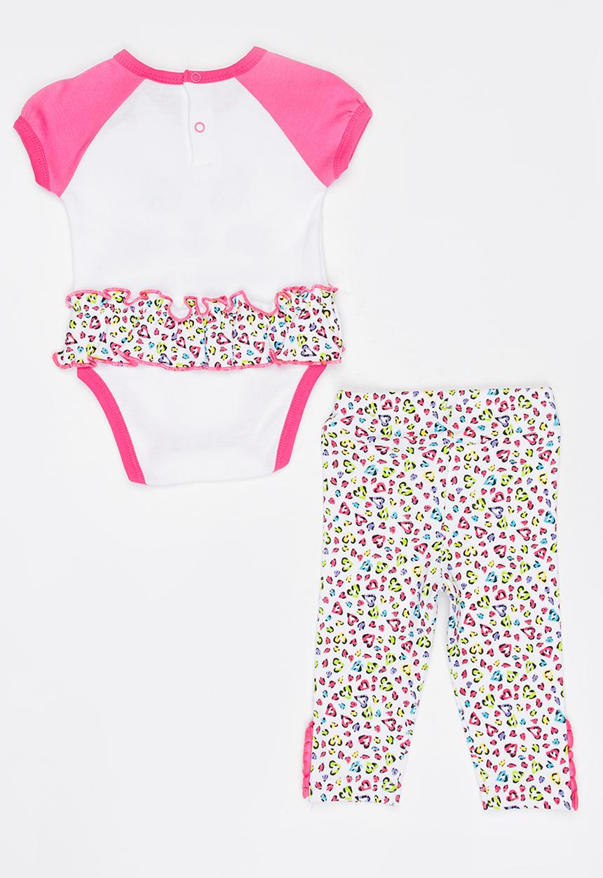 Twin Clothing - Short Sleeve Butterfly Three Piece Set Mid Pink