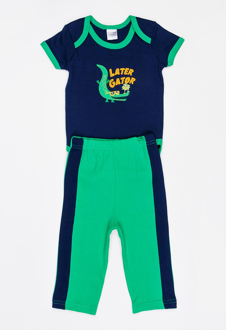 Twin Clothing - Two Piece Romper With Jogger Set Navy