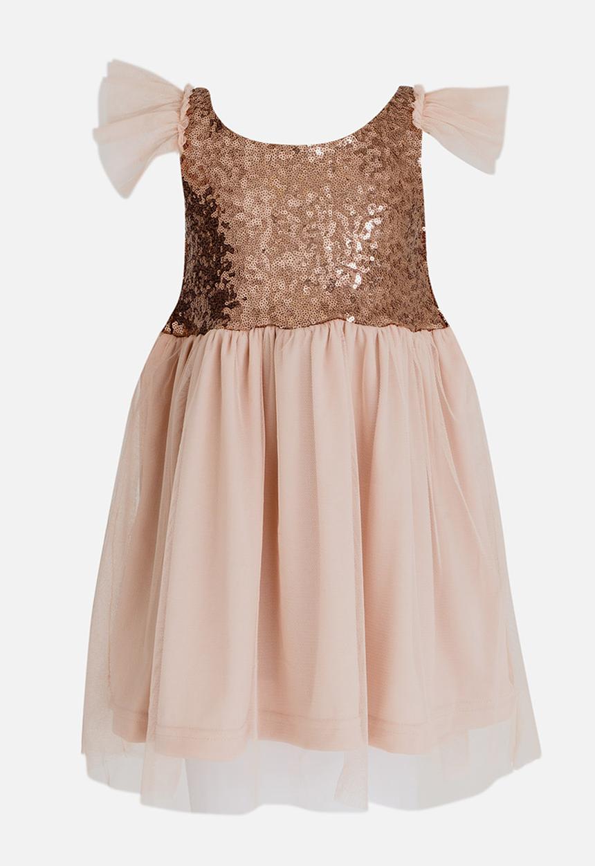 See-Saw - Sequin Combo Dress Pale Pink