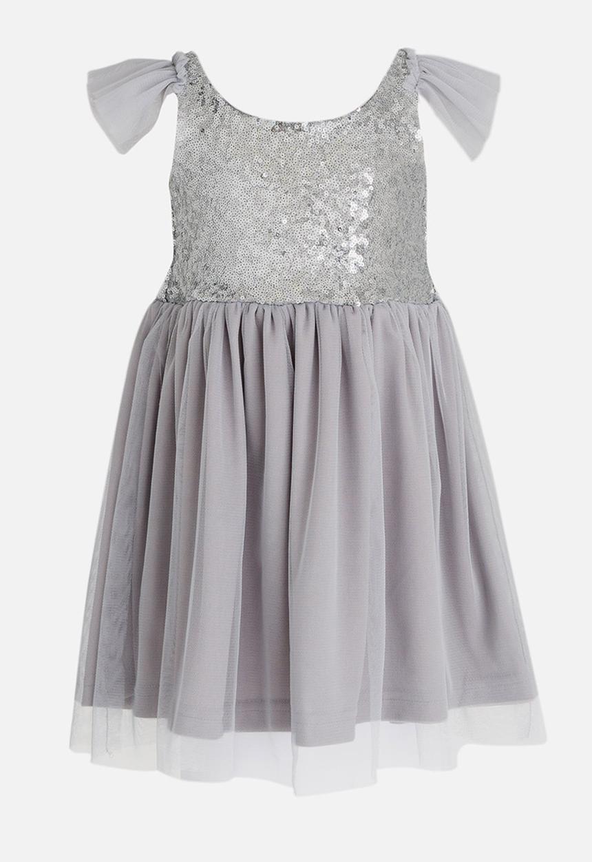 See-Saw - Sequin Combo Dress Silver