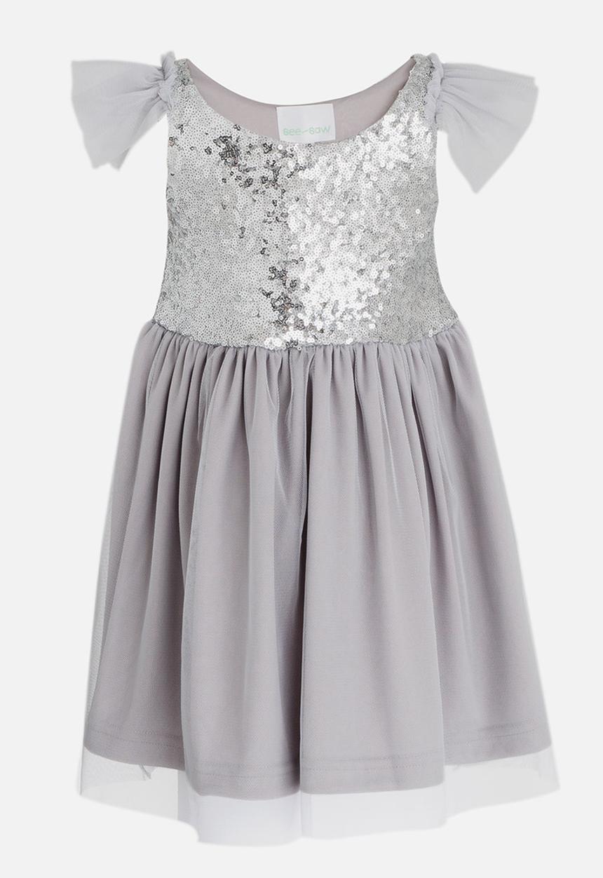 See-Saw - Sequin Combo Dress Silver
