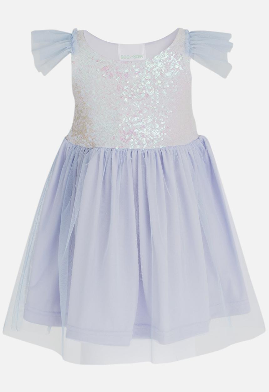 See-Saw - Sequin Combo Dress Pale Purple