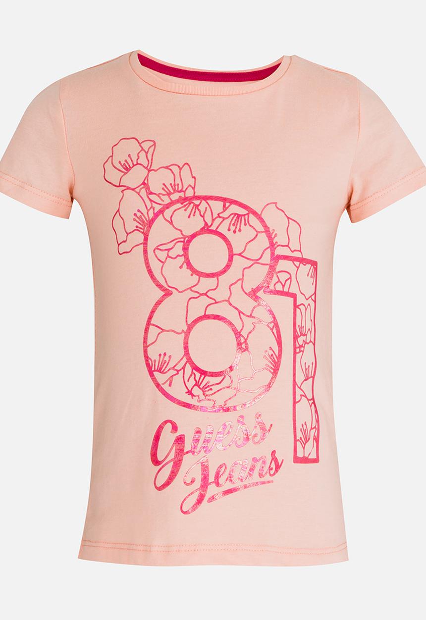 GUESS - Girls Stencil Pale Pink Tee