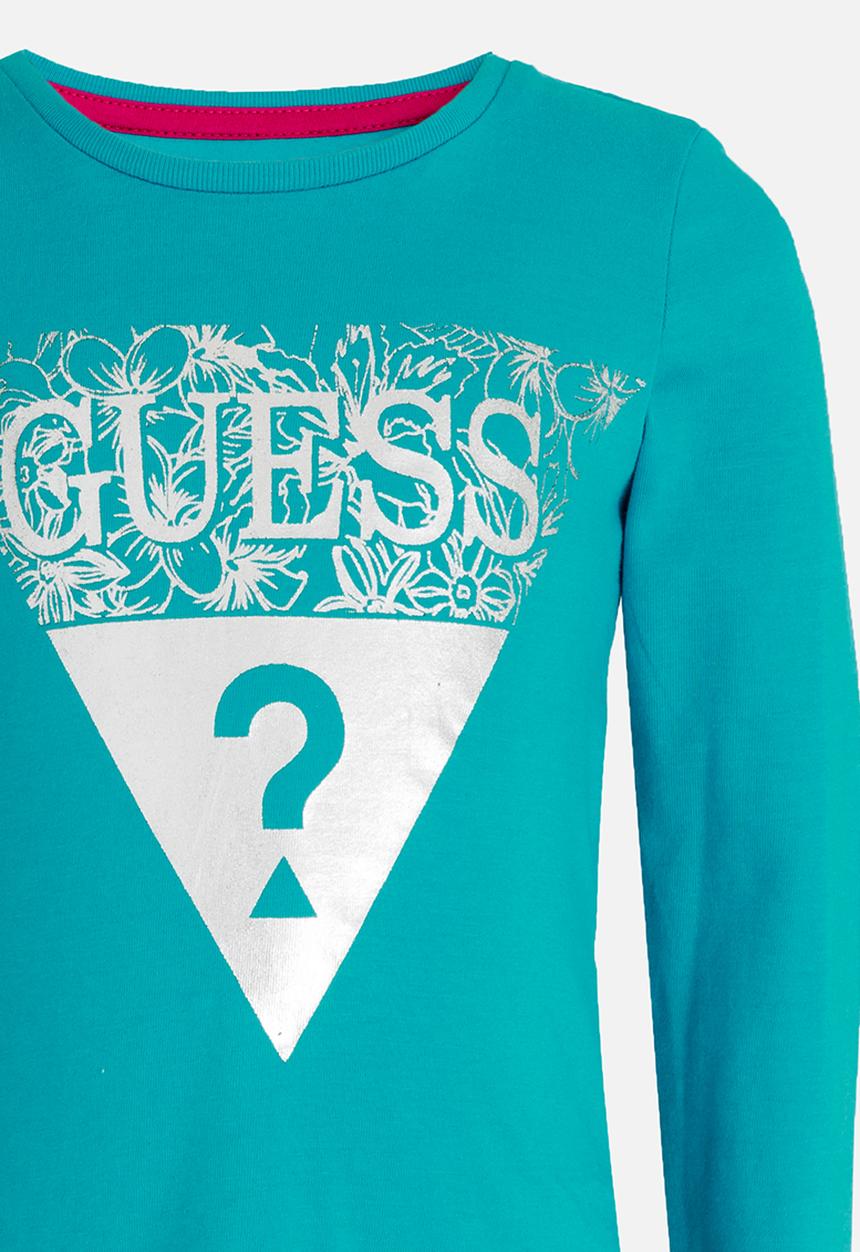 GUESS - Girls Tri Flower Aqua Tee