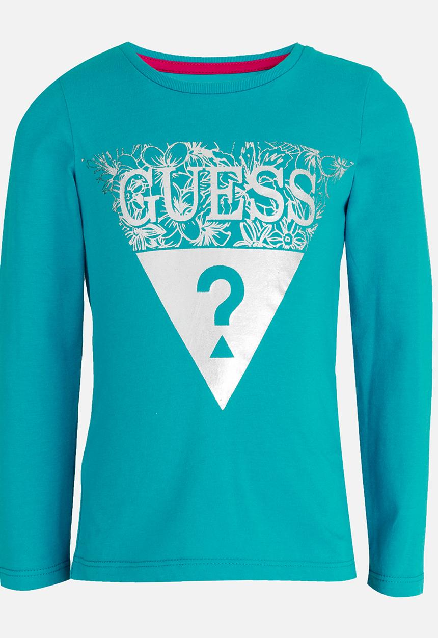 GUESS - Girls Tri Flower Aqua Tee