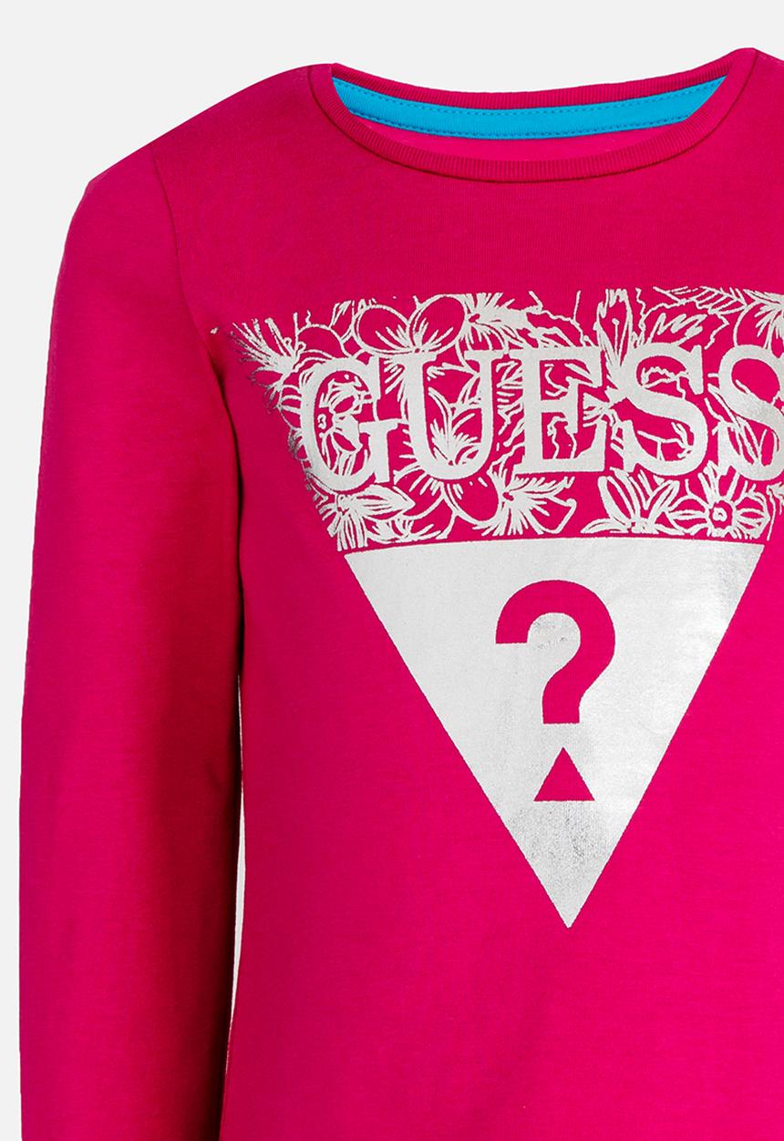 GUESS - Girls Tri Flower Tee Dark Pink