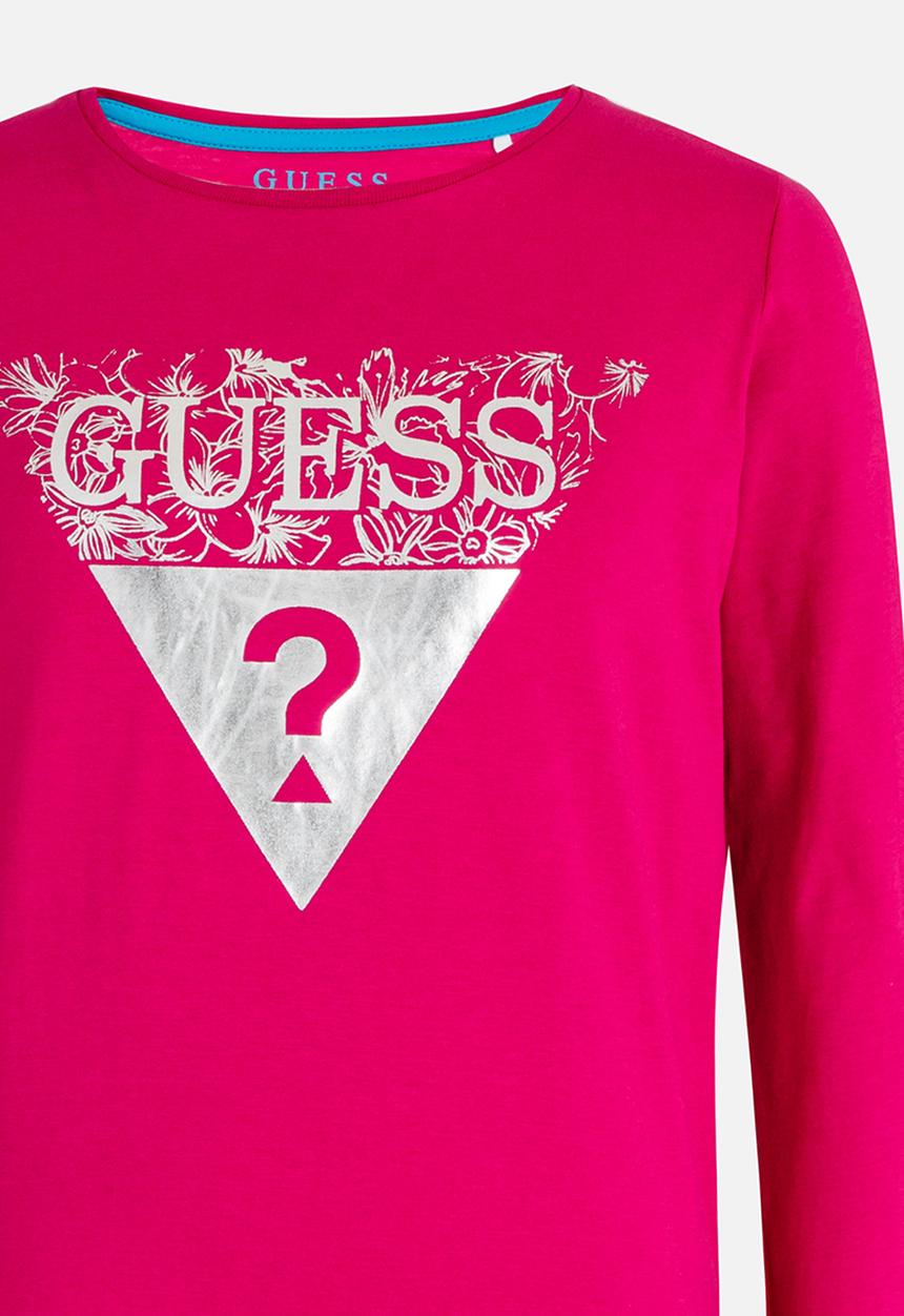 GUESS - Girls Tri Flower Tee Dark Pink