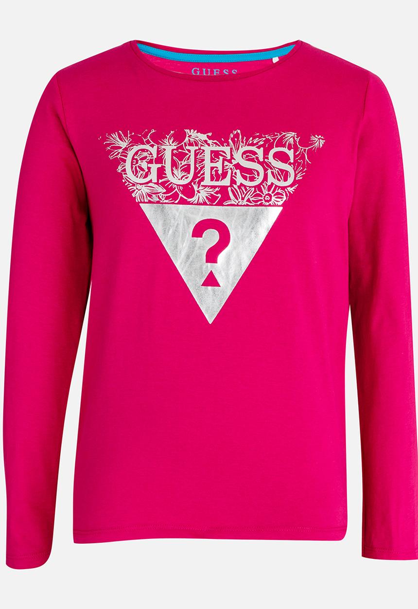 GUESS - Girls Tri Flower Tee Dark Pink