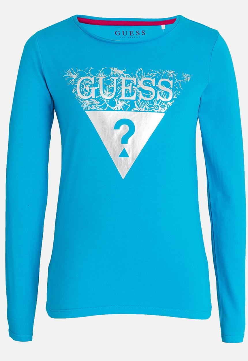 GUESS - Girls Tri Flower Tee Aqua