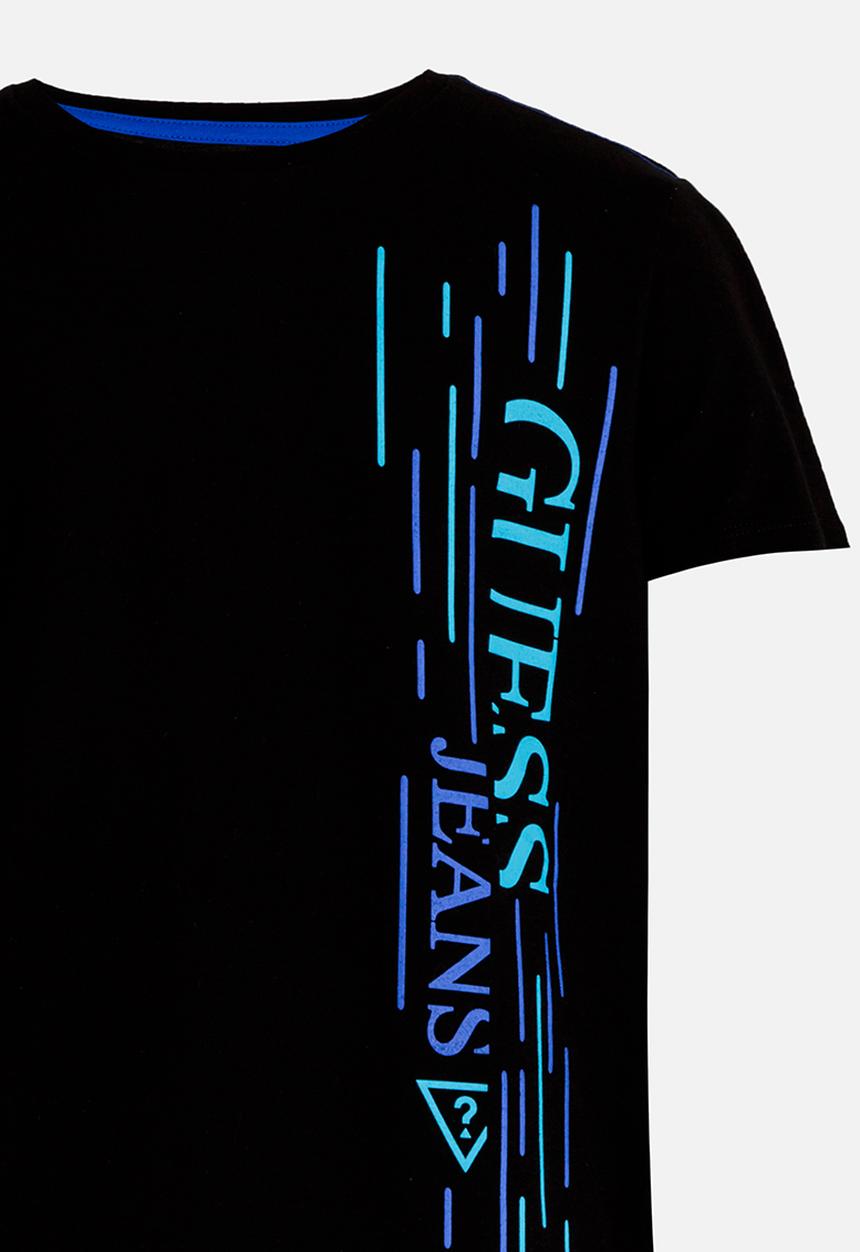 GUESS - Boys Guess Lines Tee Black