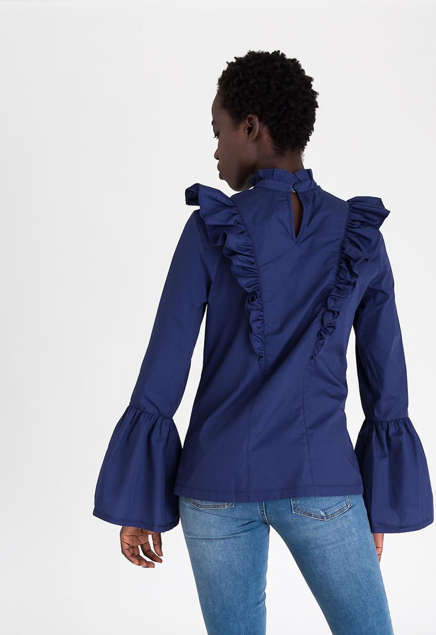 STYLE REPUBLIC - Frill Detail Blouse Navy