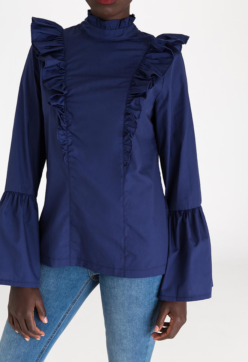 STYLE REPUBLIC - Frill Detail Blouse Navy