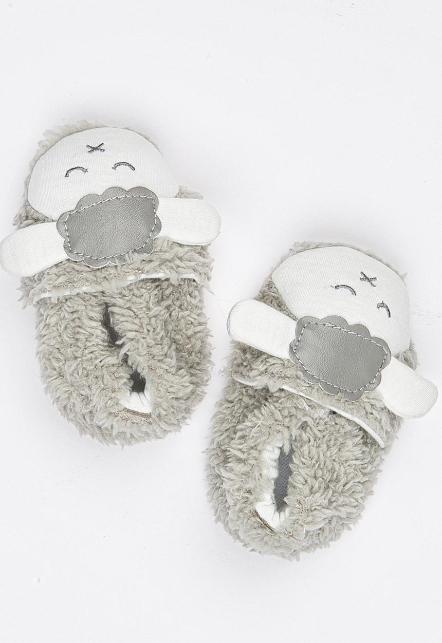 Pop Candy - Sheep Slippers Pale Grey
