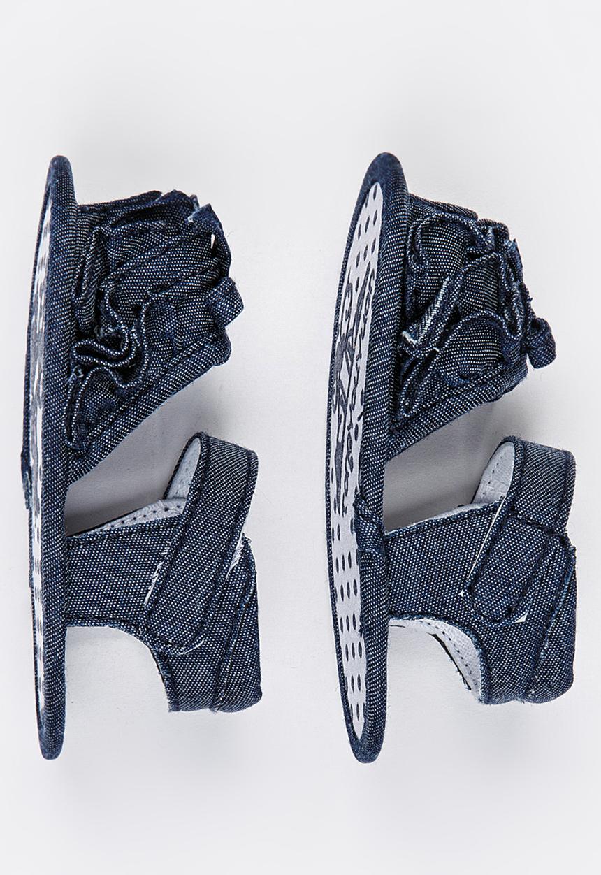 Pop Candy - Denim Ruffle Sandal Dark Blue