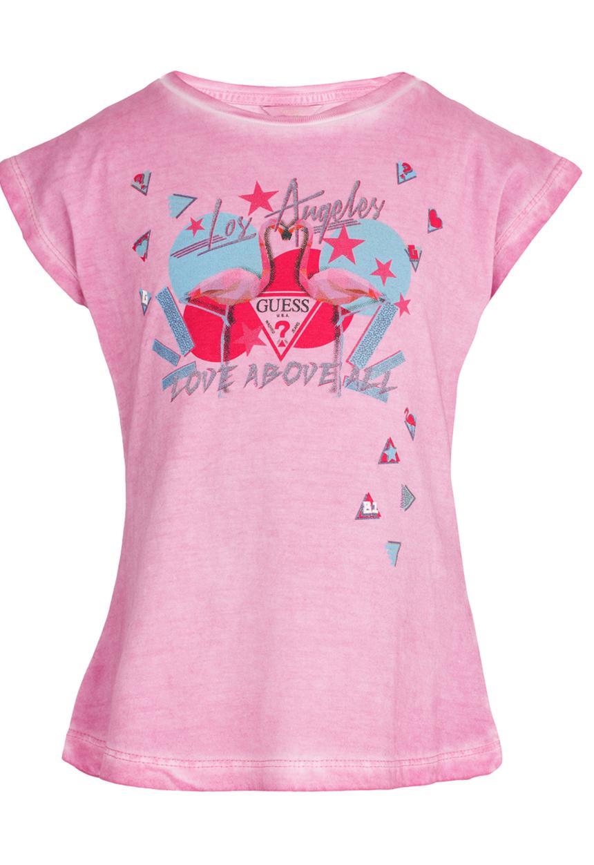 GUESS - S/S  LA Flamingo Tee Pale Purple