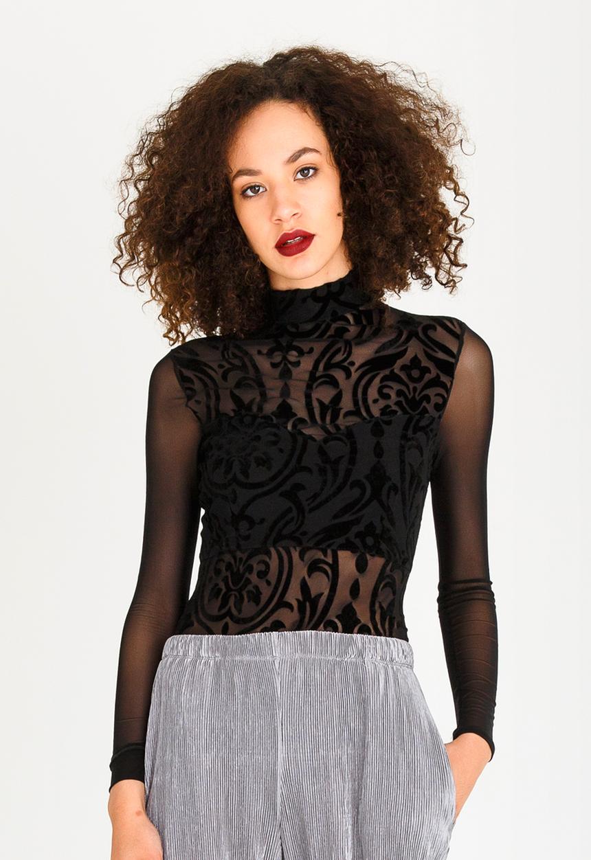 STYLE REPUBLIC - Burn Out Bodysuit Black