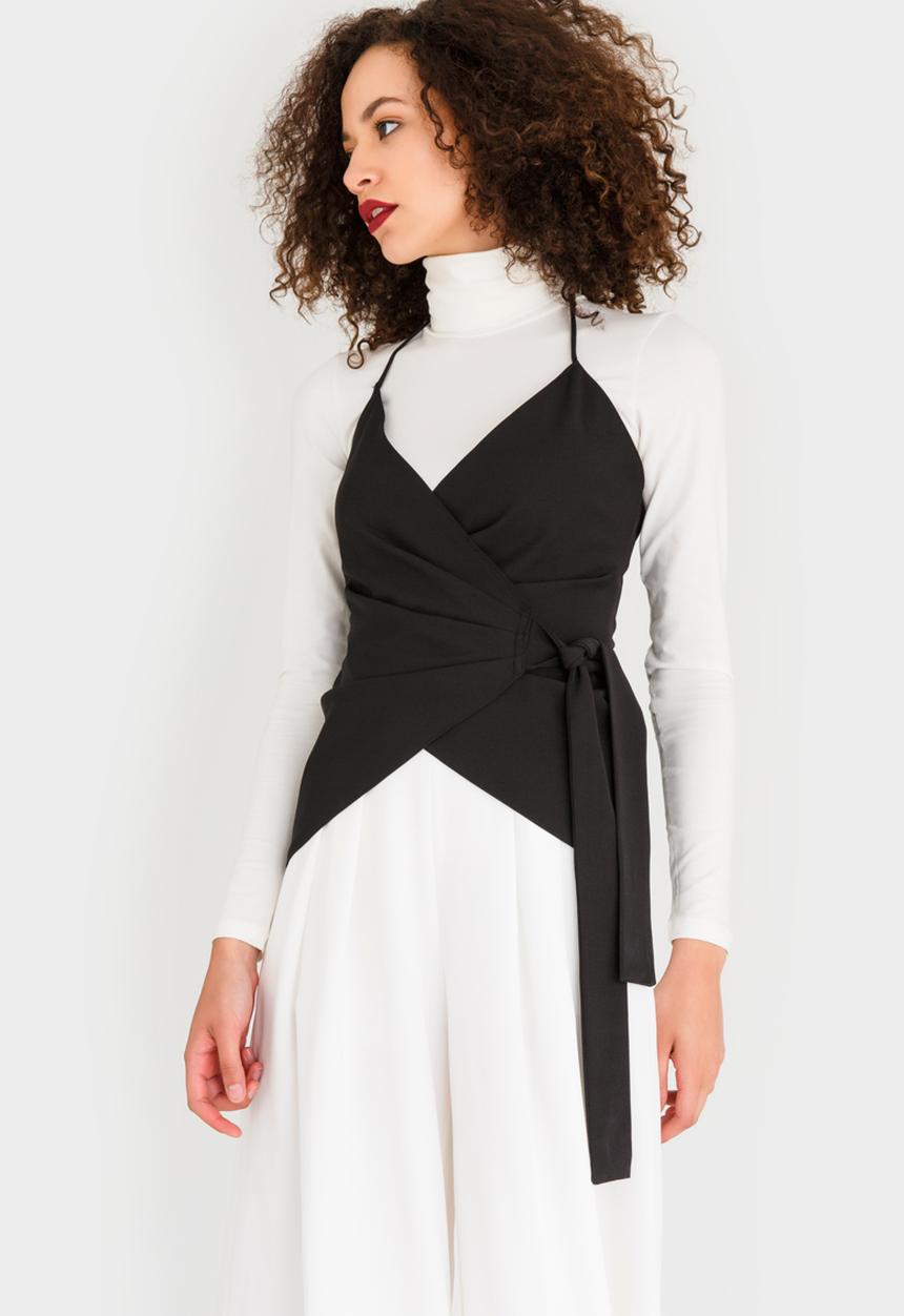 Droomer - Side Wrap Top Black